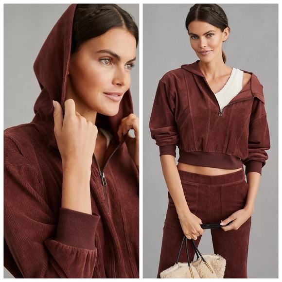 Anthropologie Jackets & Blazers - Anthropologie Daily Practice by Anthropologie Velour Corduroy Hoodie